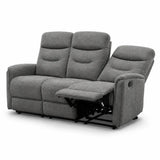 Divano Thiago relax 3 posti tortora o grigio con doppio recliner manuale 