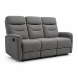 Divano Thiago relax 3 posti tortora o grigio con doppio recliner manuale 