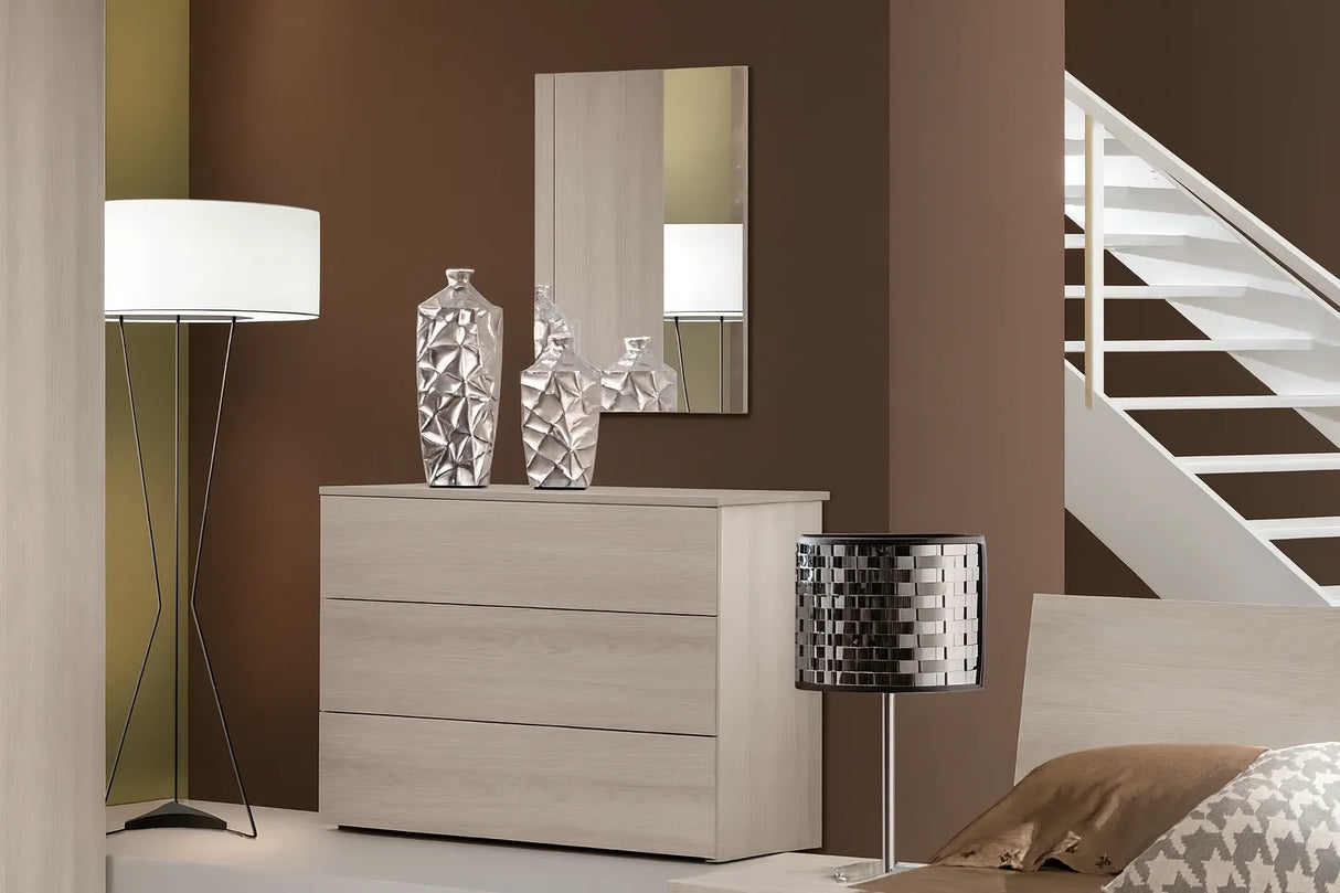 Camera da Letto Varsavia in finitura olmo chiaro con armadio a sei ante e design moderno – Europa Mobili