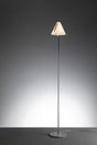 Lampada da terra Giada in cromo con diffusore in vetro bianco