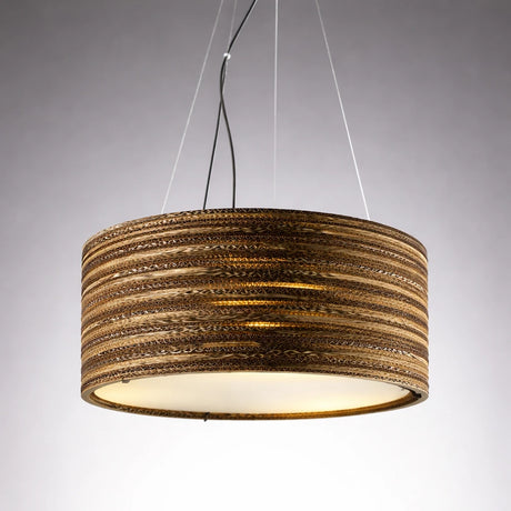 Lampadario NIDO Ø56 cm in cartone con schermo acrilico bianco sospeso