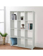 Libreria in legno a 12 vani rovere o bianco, con scomparti cubici e rettangolari. Perfetta per casa, studio, ufficio o negozio.