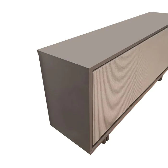 Madia Joker Premobil in fango e visone con ante cannettate, credenza moderna da 189 cm per soggiorno elegante e raffinato.

