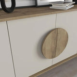 Madia moderna a 4 ante in finitura noce e cashmere con gambe in metallo nero