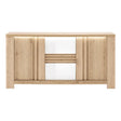 Madia Palazzo 3 ante con finitura Rovere Wellington e Bianco Laccato. Mobile contenitore elegante e moderno Made in Italy, perfetto per il soggiorno.