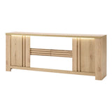 Madia Palazzo 4 ante con finitura Rovere Wellington e Bianco Laccato. Mobile contenitore elegante e moderno Made in Italy, perfetto per il soggiorno









