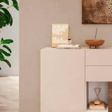 Madia Sara in finitura cachemire e mercure con vani aperti e ante.