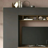 Parete attrezzata federica in finitura Lava e Mercure con vano porta TV.