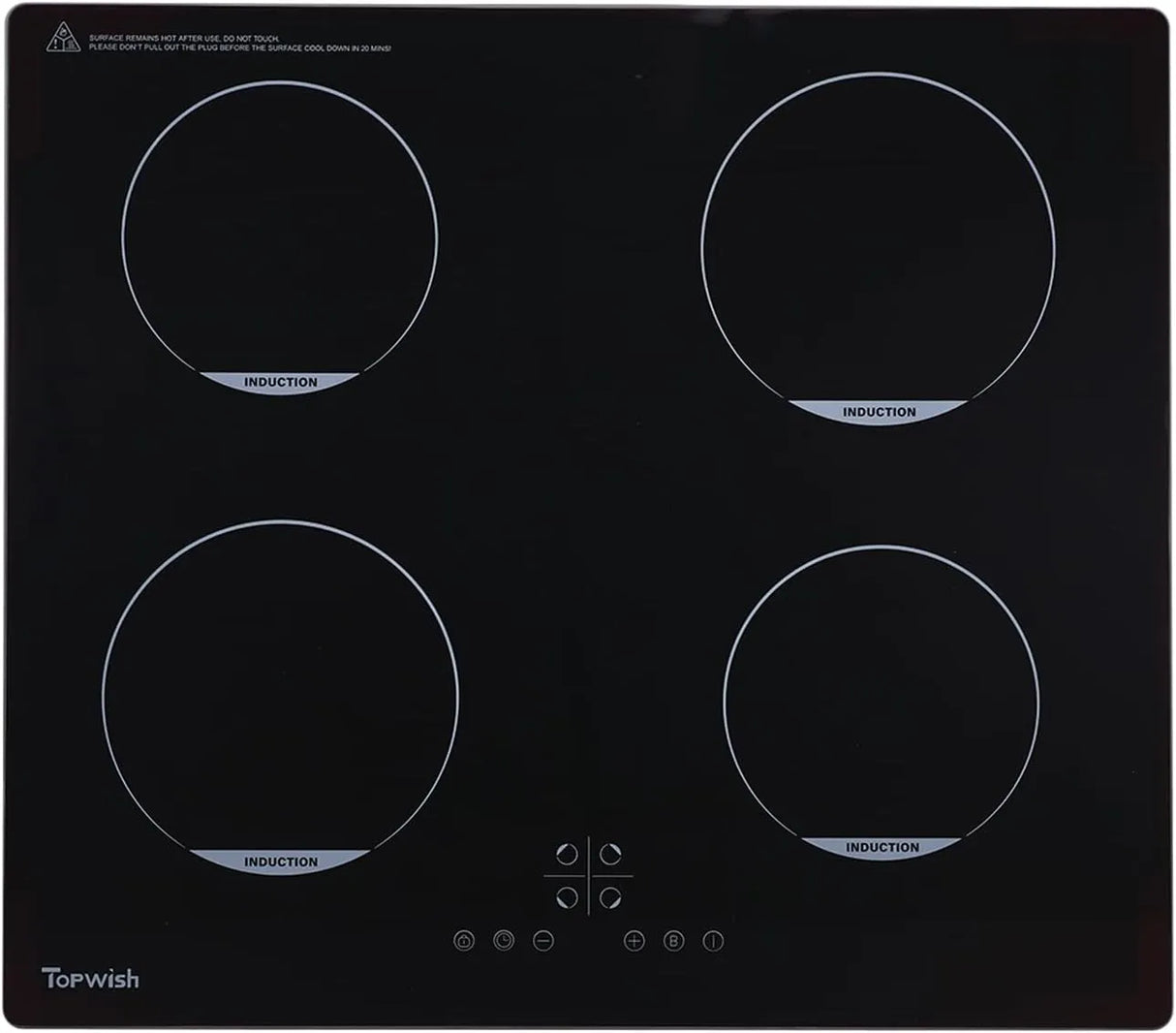 Piano cottura a induzione Topwish 4 fuochi con controllo touch e funzione boost

