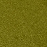 Poltrona girevole in tessuto verde con base cromata in metallo dal design moderno e seduta avvolgente.