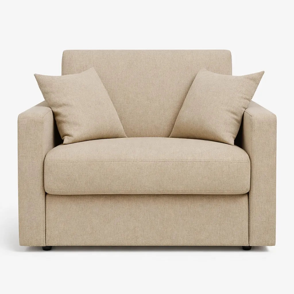 Poltrona letto salvaspazio con materasso 18 cm, in tessuto idrorepellente e antimacchia vari colori