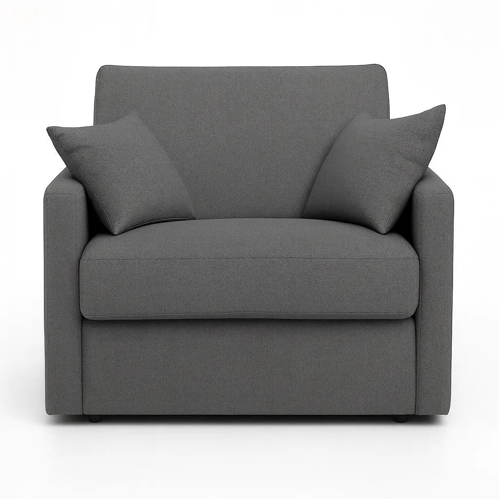 Poltrona letto salvaspazio con materasso 18 cm, disponibile in vari colori e tessuti