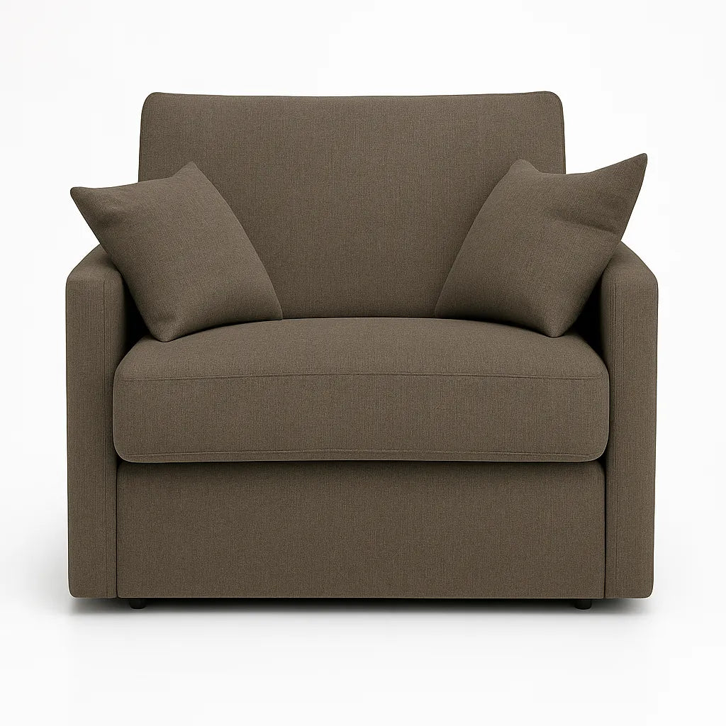 Poltrona letto salvaspazio con materasso 18 cm, disponibile in vari colori e tessuti