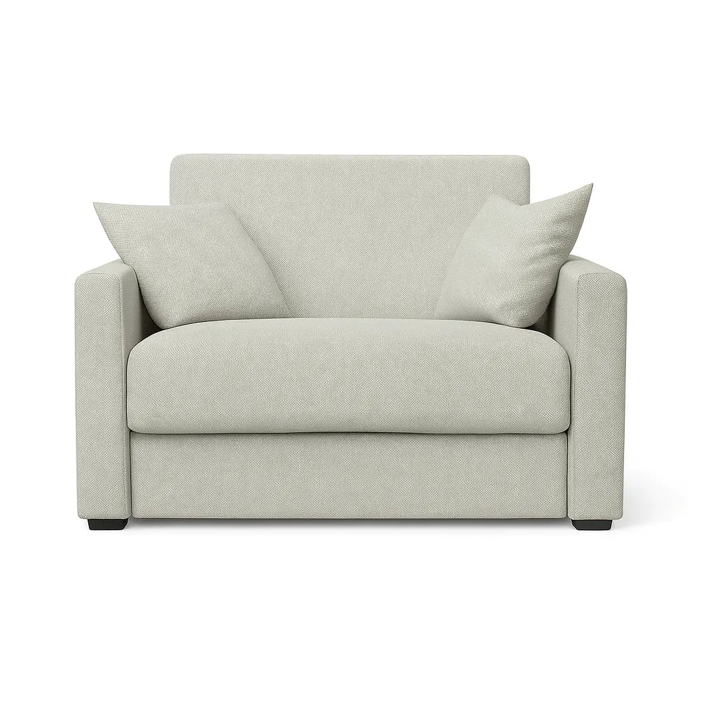 Poltrona letto salvaspazio con materasso 18 cm, disponibile in vari colori e tessuti
