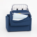 Poltrona letto salvaspazio con materasso 18 cm, disponibile in vari colori e tessuti