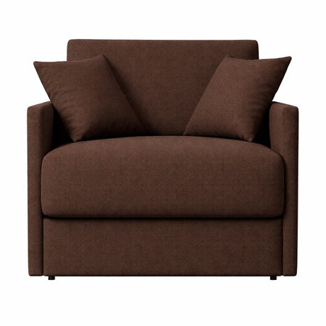 Poltrona letto trasformabile con materasso alto 18 cm e rivestimento in tessuto idrorepellente e antimacchia in vari colori.