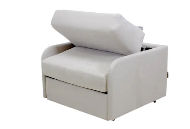 Poltrona letto trasformabile con materasso alto 18 cm e rivestimento sfoderabile