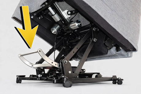 Poltrona Queen relax elettrica in tessuto con doppio motore, funzione alzapersona e roller system