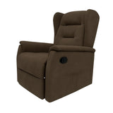 Poltrona relax Ariel in tessuto, reclinabile manualmente con leva laterale, design moderno e schienale alto