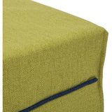 Pouf letto verde trasformabile in lettino, con materasso spesso e struttura pieghevole salvaspazio