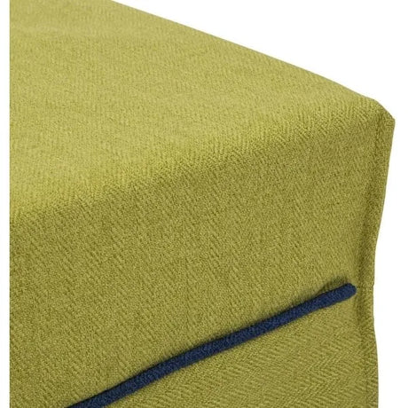 Pouf letto verde trasformabile in lettino, con materasso spesso e struttura pieghevole salvaspazio