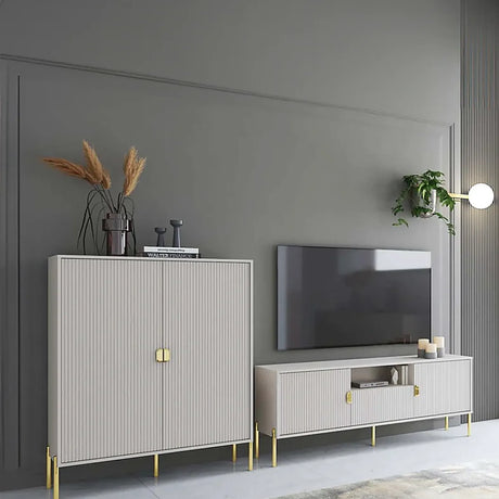 Sala Olivia Cachemire soggiorno moderno finitura cachemire con dettagli oro.