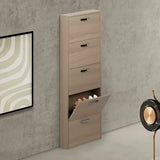 Scarpiera Serena 5 ante moderna in finitura legno, design elegante Made in Italy