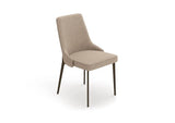 Sedia Ambra Stones moderna con gambe in metallo nero e rivestimento in tessuto beige easy-clean