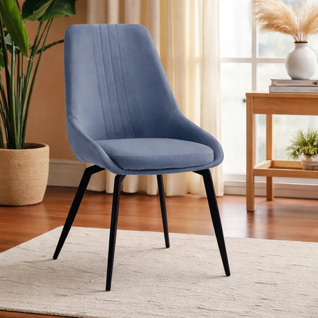 Set 2 sedie Castel imbottite in tessuto tortora e grigio con gambe in metallo nero design moderno per sala da pranzo