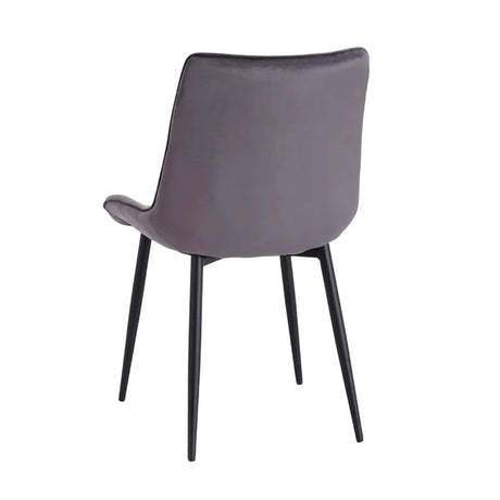 Sedia Celine in velluto grigio scuro con gambe in metallo nero opaco

