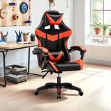 Sedia Gaming Nera e Rossa con Schienale Alto Reclinabile e Imbottitura in PVC