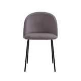 Sedia Denise moderna con seduta in tessuto grigio e gambe nere in metallo

