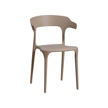 Sedia Francesca moderna in polipropilene color fango con design minimalista