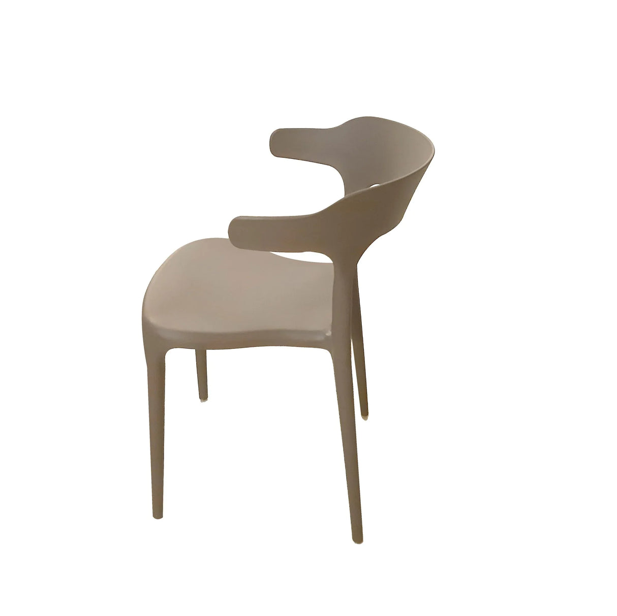 Sedia Francesca moderna in polipropilene color fango con design minimalista

