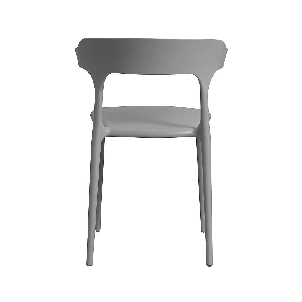 Sedia Francesca moderna in polipropilene colore grigio con design minimalista