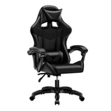 Sedia da ufficio gaming nera con schienale alto e imbottitura in PVC