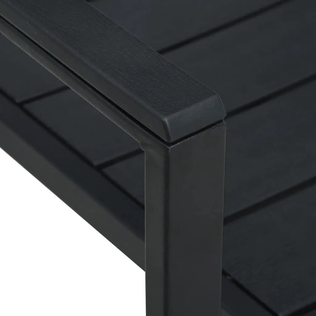 Sedia da giardino Oregon in HDPE effetto legno con struttura in acciaio nero