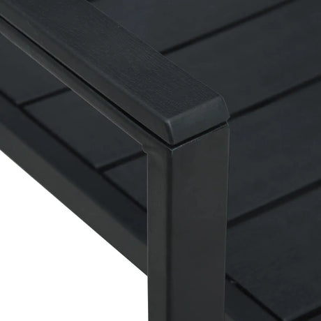 Sedia da giardino Oregon in HDPE effetto legno con struttura in acciaio nero