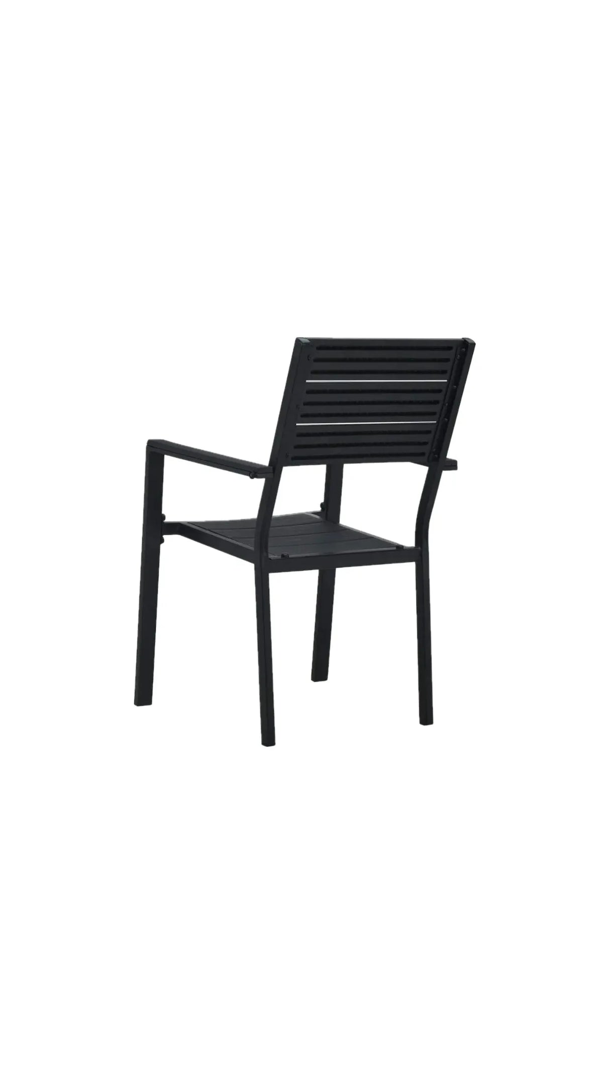 Sedia da giardino Oregon in HDPE effetto legno con struttura in acciaio nero

