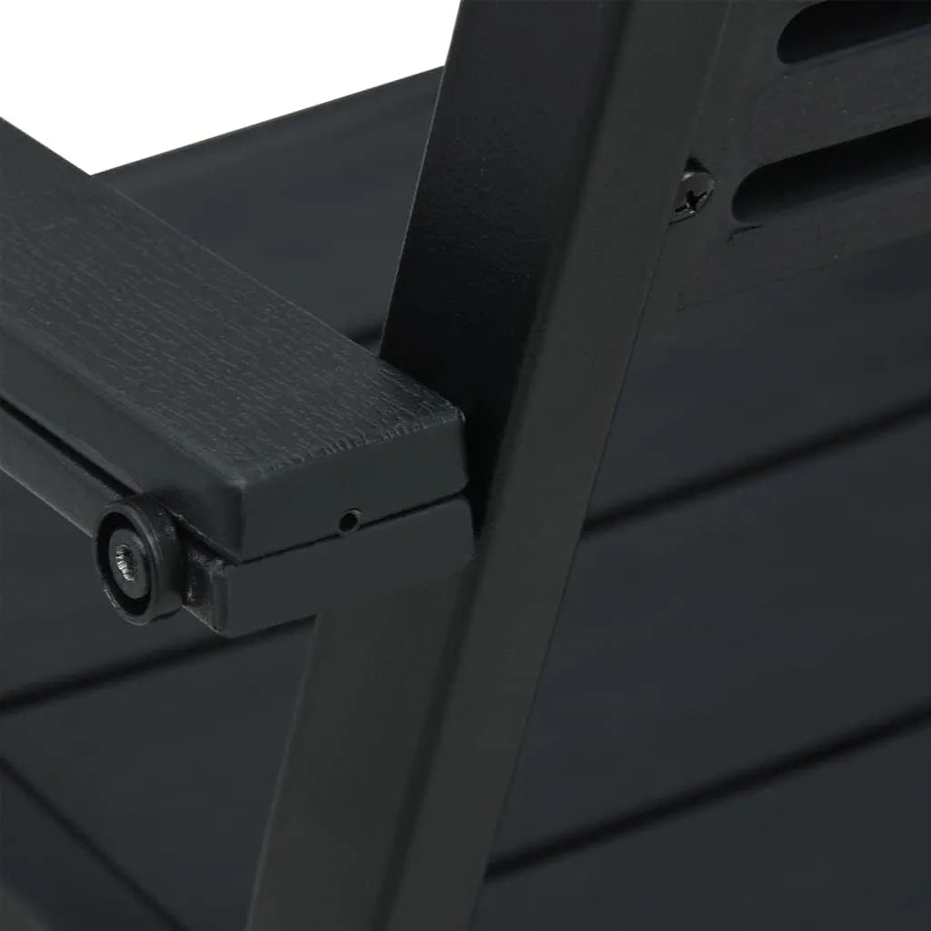 Sedia da giardino Oregon in HDPE effetto legno con struttura in acciaio nero