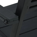 Sedia da giardino Oregon in HDPE effetto legno con struttura in acciaio nero