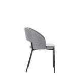 Sedia Greta imbottita in tessuto con gambe in metallo verniciato, disponibile in giallo, grigio e arancione

