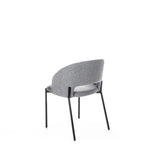 Sedia Greta imbottita in tessuto con gambe in metallo verniciato, disponibile in giallo, grigio e arancione

