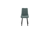 Sedia Iris con seduta acquamarina in tessuto easy-clean e struttura in metallo nero

