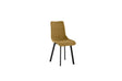 Sedia Iris con seduta gialla in tessuto easy-clean e gambe in metallo nero

