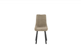 Sedia Iris con rivestimento beige easy-clean e struttura in metallo nero

