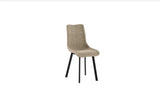 Sedia Iris con rivestimento beige easy-clean e struttura in metallo nero
