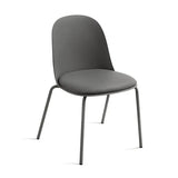 Sedia Lete moderna con seduta in ecopelle e struttura in metallo verniciato, perfetta per soggiorno o cucina