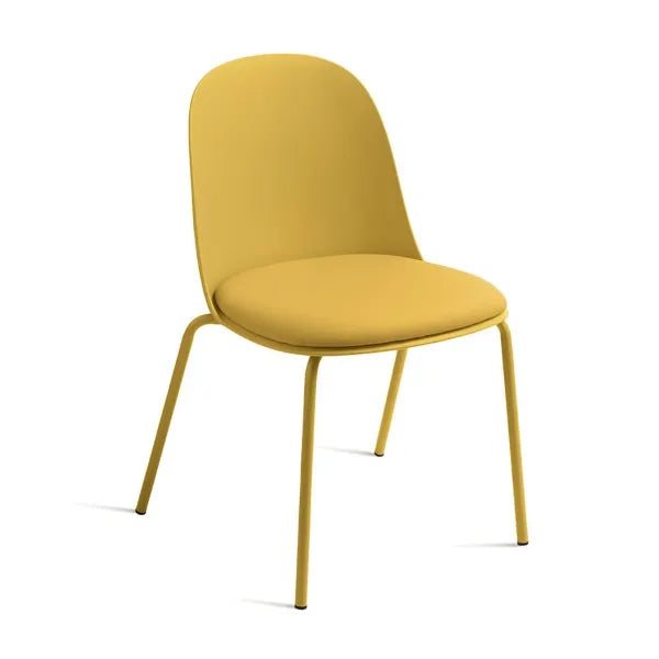 Sedia Lete moderna con seduta in ecopelle e struttura in metallo verniciato, perfetta per soggiorno o cucina
