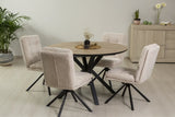 Sedia Monica in velluto a costine beige con base in metallo nero, venduta in set da 2 sedie.